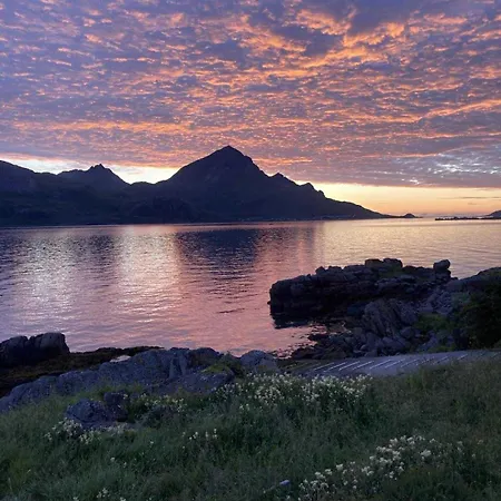 With Midnight-sun And Norhern-light View * Vestvagoy